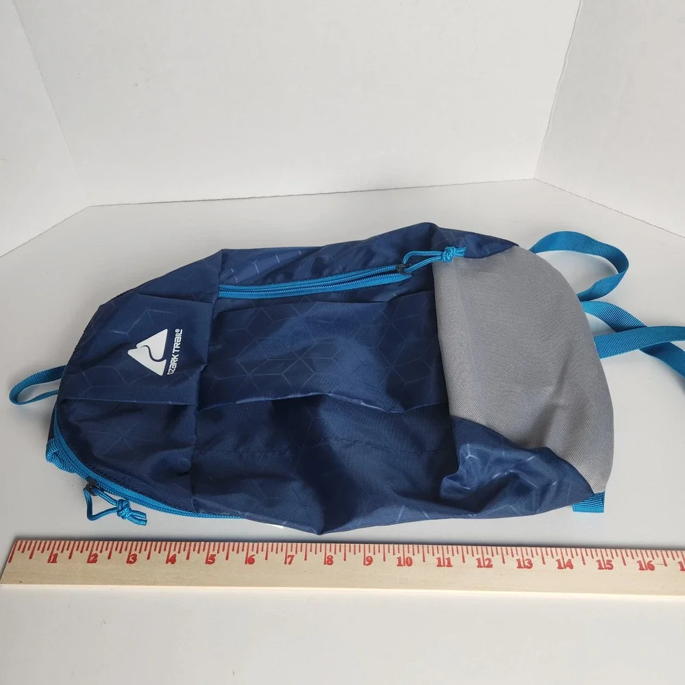 Ozark Trail Navy Blue Geometric Lightweight Hiking Backpack‎ Daypack Small